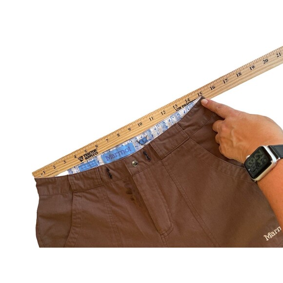 Marmot Capri Pants‎ 6 Womens Brown Cargo Pockets Cropped Beth Rodden Outdoor - Picture 12 of 16